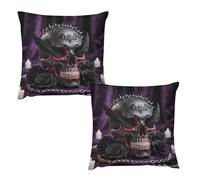 HETVBNS 2 Pack Throw Pillow Covers 24 "x24 Double-Sided Soft Plush Pillowcase Decorative Square Pillows Case Sugar Skulls Print Pillow Cover for Living Room, Bedroom, Sofa, Car