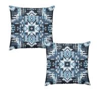 HETVBNS 2 Pack Throw Pillow Covers 24 "x24 Double-Sided Soft Plush Pillowcase Decorative Square Pillows Case Traditional Blue Pattern Pillow Cover for Living Room, Bedroom, Sofa, Car