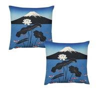 HETVBNS 2 Pack Throw Pillow Covers 24 "x24 Double-Sided Soft Plush Pillowcase Decorative Square Pillows Case Mountain Lotus Pillow Cover for Living Room, Bedroom, Sofa, Car