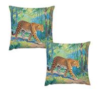 HETVBNS 2 Pack Throw Pillow Covers 24 "x24 Double-Sided Soft Plush Pillowcase Decorative Square Pillows Case Brown Leopard Pillow Cover for Living Room, Bedroom, Sofa, Car