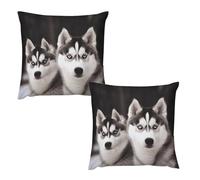HETVBNS 2 Pack Throw Pillow Covers 24 "x24 Double-Sided Soft Plush Pillowcase Decorative Square Pillows Case Husky Dog Pillow Cover for Living Room, Bedroom, Sofa, Car
