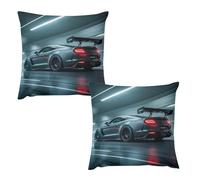 HETVBNS 2 Pack Throw Pillow Covers 24 "x24 Double-Sided Soft Plush Pillowcase Decorative Square Pillows Case Luxury Sports Car Pillow Cover for Living Room, Bedroom, Sofa, Car