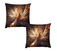 HETVBNS 2 Pack Throw Pillow Covers 24 "x24 Double-Sided Soft Plush Pillowcase Decorative Square Pillows Case Abstract Phoenix Pillow Cover for Living Room, Bedroom, Sofa, Car
