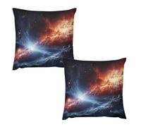 HETVBNS 2 Pack Throw Pillow Covers 24 "x24 Double-Sided Soft Plush Pillowcase Decorative Square Pillows Case Outer Space Stars Pillow Cover for Living Room, Bedroom, Sofa, Car