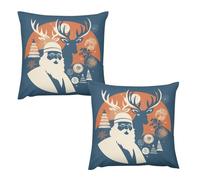 HETVBNS 2 Pack Throw Pillow Covers 26 "x26 Double-Sided Soft Plush Pillowcase Decorative Square Pillows Case Silhouette Santa Claus Pillow Cover for Living Room, Bedroom, Sofa, Car