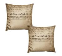 HETVBNS 2 Pack Throw Pillow Covers 26 "x26 Double-Sided Soft Plush Pillowcase Decorative Square Pillows Case Music Notes on Old Paper Pillow Cover for Living Room, Bedroom, Sofa, Car