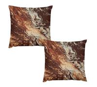 HETVBNS 2 Pack Throw Pillow Covers 26 "x26 Double-Sided Soft Plush Pillowcase Decorative Square Pillows Case Marble Mixed Brown Pillow Cover for Living Room, Bedroom, Sofa, Car