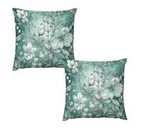 HETVBNS 2 Pack Throw Pillow Covers 26 "x26 Double-Sided Soft Plush Pillowcase Decorative Square Pillows Case Mint Green Floral Pillow Cover for Living Room, Bedroom, Sofa, Car