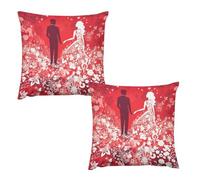 HETVBNS 2 Pack Throw Pillow Covers 26 "x26 Double-Sided Soft Plush Pillowcase Decorative Square Pillows Case Silhouette of Love Pillow Cover for Living Room, Bedroom, Sofa, Car