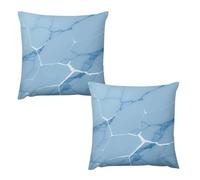 HETVBNS 2 Pack Throw Pillow Covers 26 "x26 Double-Sided Soft Plush Pillowcase Decorative Square Pillows Case Light Blue White Crack Marble Pillow Cover for Living Room, Bedroom, Sofa, Car