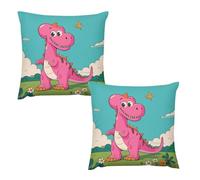 HETVBNS 2 Pack Throw Pillow Covers 26 "x26 Double-Sided Soft Plush Pillowcase Decorative Square Pillows Case Cartoon Dinosaur Images Pillow Cover for Living Room, Bedroom, Sofa, Car