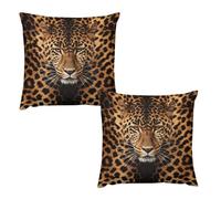 HETVBNS 2 Pack Throw Pillow Covers 26 "x26 Double-Sided Soft Plush Pillowcase Decorative Square Pillows Case Depict A Leopard Pillow Cover for Living Room, Bedroom, Sofa, Car