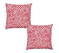 HETVBNS 2 Pack Throw Pillow Covers 26 "x26 Double-Sided Soft Plush Pillowcase Decorative Square Pillows Case Red White Pillow Cover for Living Room, Bedroom, Sofa, Car