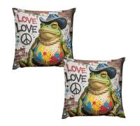 HETVBNS 2 Pack Throw Pillow Covers 26 "x26 Double-Sided Soft Plush Pillowcase Decorative Square Pillows Case Western Cowboy Frog Pillow Cover for Living Room, Bedroom, Sofa, Car