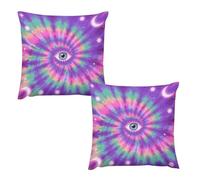 HETVBNS 2 Pack Throw Pillow Covers 26 "x26 Double-Sided Soft Plush Pillowcase Decorative Square Pillows Case Tie Dye Hippies Print Pillow Cover for Living Room, Bedroom, Sofa, Car
