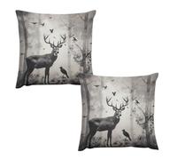 HETVBNS 2 Pack Throw Pillow Covers 26 "x26 Double-Sided Soft Plush Pillowcase Decorative Square Pillows Case Hunting Silhouette of Deer Pillow Cover for Living Room, Bedroom, Sofa, Car