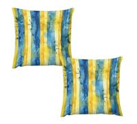 HETVBNS 2 Pack Throw Pillow Covers 26 "x26 Double-Sided Soft Plush Pillowcase Decorative Square Pillows Case Yellow and Blue Pattern Pillow Cover for Living Room, Bedroom, Sofa, Car