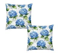 HETVBNS 2 Pack Throw Pillow Covers 26 "x26 Double-Sided Soft Plush Pillowcase Decorative Square Pillows Case Blue Hydrangea Pattern Pillow Cover for Living Room, Bedroom, Sofa, Car