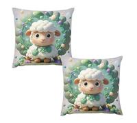 HETVBNS 2 Pack Throw Pillow Covers 26 "x26 Double-Sided Soft Plush Pillowcase Decorative Square Pillows Case Cute Cartoon Sheep Pillow Cover for Living Room, Bedroom, Sofa, Car