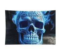 HETVBNS 3D Print Blue Skull Tapestry Wall Hanging - 60"x90" Aesthetic Tapestries Soft Polyester Wall Art Decor Large Tapestry for Bedroom Living Room Dorm Backdrop, Hanging Kit Included