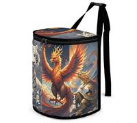 HETVBNS 4 Great Divine Beasts Car Trash Can with Lid, Leakproof Hanging Automotive Trash Bin, Waterproof Garbage Storage Bag for Vehicles, RV, Bathroom, Office