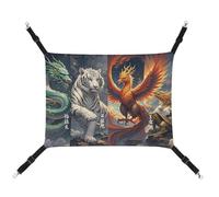 HETVBNS 4 Great Divine Beasts Pet Hammock for Cats & Dogs, Soft Breathable Canvas Hanging Hammock with Adjustable Straps, Comfortable & Durable Hanging Bed for Small to Medium Pets