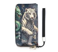HETVBNS 4 Great Divine Beasts Wallet, Elegant Wristlet Wallet with Multi-Card Slots, PU Leather Long Purse for Women, Men