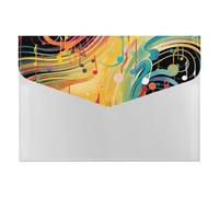 HETVBNS 6 Pockets Expanding File Folder Durable Waterproof A4 Letter Size Folders, Abstract Music Themed Accordion File Organizer for Office, Home & Travel