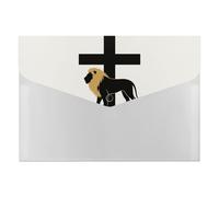HETVBNS 6 Pockets Expanding File Folder Durable Waterproof A4 Letter Size Folders, African Leo Lion King with Cross Accordion File Organizer for Office, Home & Travel
