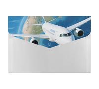 HETVBNS 6 Pockets Expanding File Folder Durable Waterproof A4 Letter Size Folders, Air Plane Sky Aircraft Earth Travel Accordion File Organizer for Office, Home & Travel