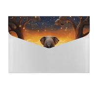 HETVBNS 6 Pockets Expanding File Folder Durable Waterproof A4 Letter Size Folders, Animal Elephant Owl Tree Moon Star Accordion File Organizer for Office, Home & Travel