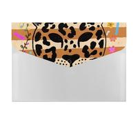 HETVBNS 6 Pockets Expanding File Folder Durable Waterproof A4 Letter Size Folders, Animal Leopard Print Accordion File Organizer for Office, Home & Travel