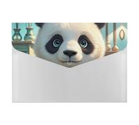 HETVBNS 6 Pockets Expanding File Folder Durable Waterproof A4 Letter Size Folders, Anime Panda Face Accordion File Organizer for Office, Home & Travel