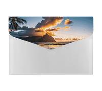 HETVBNS 6 Pockets Expanding File Folder Durable Waterproof A4 Letter Size Folders, Beach Sunset Sea Clouds Accordion File Organizer for Office, Home & Travel