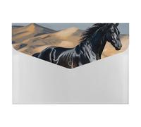 HETVBNS 6 Pockets Expanding File Folder Durable Waterproof A4 Letter Size Folders, Black Arabian Horse Accordion File Organizer for Office, Home & Travel