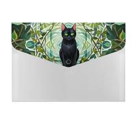 HETVBNS 6 Pockets Expanding File Folder Durable Waterproof A4 Letter Size Folders, Black Cat Accordion File Organizer for Office, Home & Travel