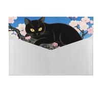 HETVBNS 6 Pockets Expanding File Folder Durable Waterproof A4 Letter Size Folders, Black Cat Floral Accordion File Organizer for Office, Home & Travel