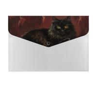 HETVBNS 6 Pockets Expanding File Folder Durable Waterproof A4 Letter Size Folders, Black Fluffy Cat Accordion File Organizer for Office, Home & Travel