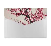 HETVBNS 6 Pockets Expanding File Folder Durable Waterproof A4 Letter Size Folders, Blooming Cherry Tree Accordion File Organizer for Office, Home & Travel