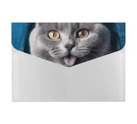 HETVBNS 6 Pockets Expanding File Folder Durable Waterproof A4 Letter Size Folders, Blue Cat Accordion File Organizer for Office, Home & Travel