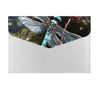HETVBNS 6 Pockets Expanding File Folder Durable Waterproof A4 Letter Size Folders, Blue Dragonfly Accordion File Organizer for Office, Home & Travel