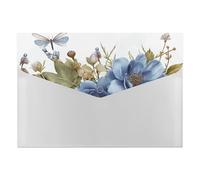 HETVBNS 6 Pockets Expanding File Folder Durable Waterproof A4 Letter Size Folders, Blue Flowers and Dragonfly Accordion File Organizer for Office, Home & Travel
