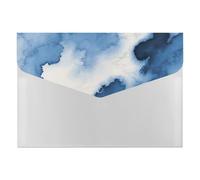 HETVBNS 6 Pockets Expanding File Folder Durable Waterproof A4 Letter Size Folders, Blue Marble Accordion File Organizer for Office, Home & Travel