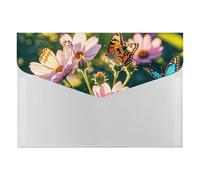 HETVBNS 6 Pockets Expanding File Folder Durable Waterproof A4 Letter Size Folders, Butterflies and Blooms Accordion File Organizer for Office, Home & Travel