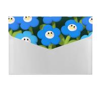 HETVBNS 6 Pockets Expanding File Folder Durable Waterproof A4 Letter Size Folders, Cartoon Blue Flowers Accordion File Organizer for Office, Home & Travel