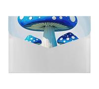 HETVBNS 6 Pockets Expanding File Folder Durable Waterproof A4 Letter Size Folders, Cartoon Blue Mushroom Accordion File Organizer for Office, Home & Travel