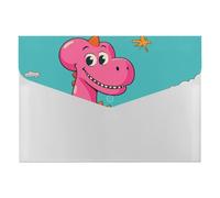 HETVBNS 6 Pockets Expanding File Folder Durable Waterproof A4 Letter Size Folders, Cartoon Dinosaur Images Accordion File Organizer for Office, Home & Travel