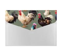 HETVBNS 6 Pockets Expanding File Folder Durable Waterproof A4 Letter Size Folders, Chicken and Rooster Print Accordion File Organizer for Office, Home & Travel