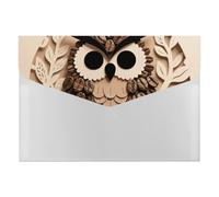 HETVBNS 6 Pockets Expanding File Folder Durable Waterproof A4 Letter Size Folders, Coffee Bean Owl Print Accordion File Organizer for Office, Home & Travel