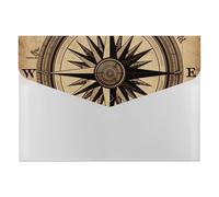 HETVBNS 6 Pockets Expanding File Folder Durable Waterproof A4 Letter Size Folders, Compass Wind Road Map Accordion File Organizer for Office, Home & Travel